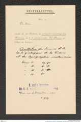 k.k. naturhistorisches Hofmuseum, Intendanzakten 1885-1896 (Hauer), Aktenzahl Z.727/1892, Seite 1